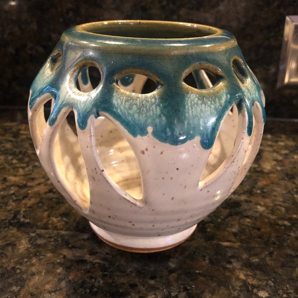 Indian Mountain Pottery Signed Watts Luminary Tea Light